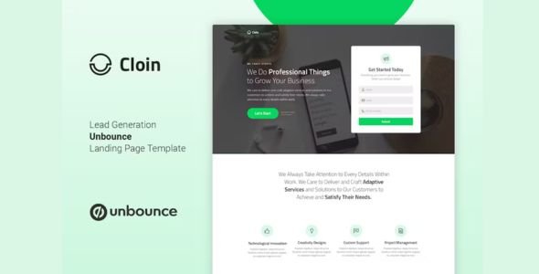 Cloin - Business Unbounce Landing Page Template Cloin - Business Unbounce Landing Page Template