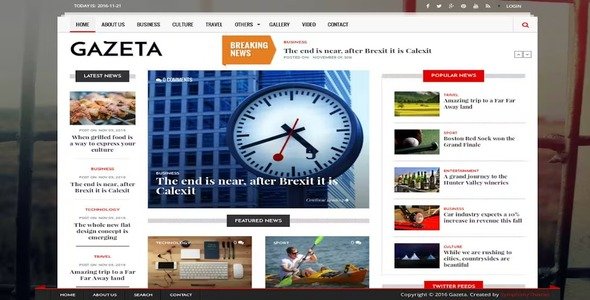 Gazeta - News & Magazine Drupal 8 Theme (1) Gazeta - News & Magazine Drupal 8 Theme