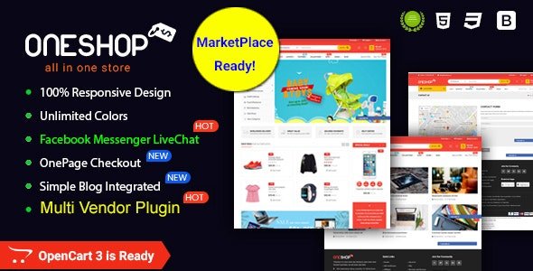 OneShop - Drag & Drop Muti-vendor & Multipurpose Responsive OpenCart 3 Theme OneShop - Drag & Drop Muti-vendor & Multipurpose Responsive OpenCart 3 Theme