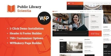 Scientia Public Library & Book Store Education WordPress Theme