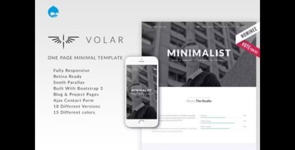 Volar One Page Minimal Parallax Drupal Theme